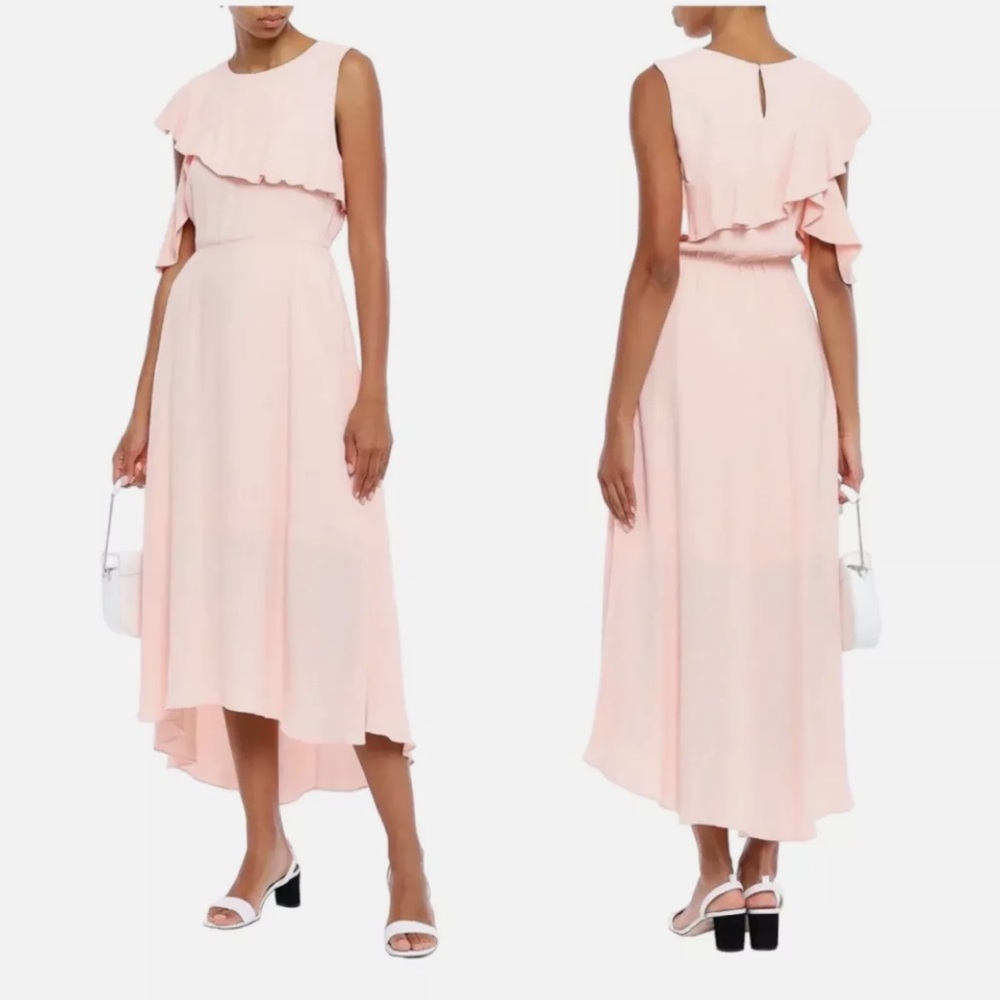 NWT Maje PEACH Women's Riveli Cold-Shoulder MIDI Dress